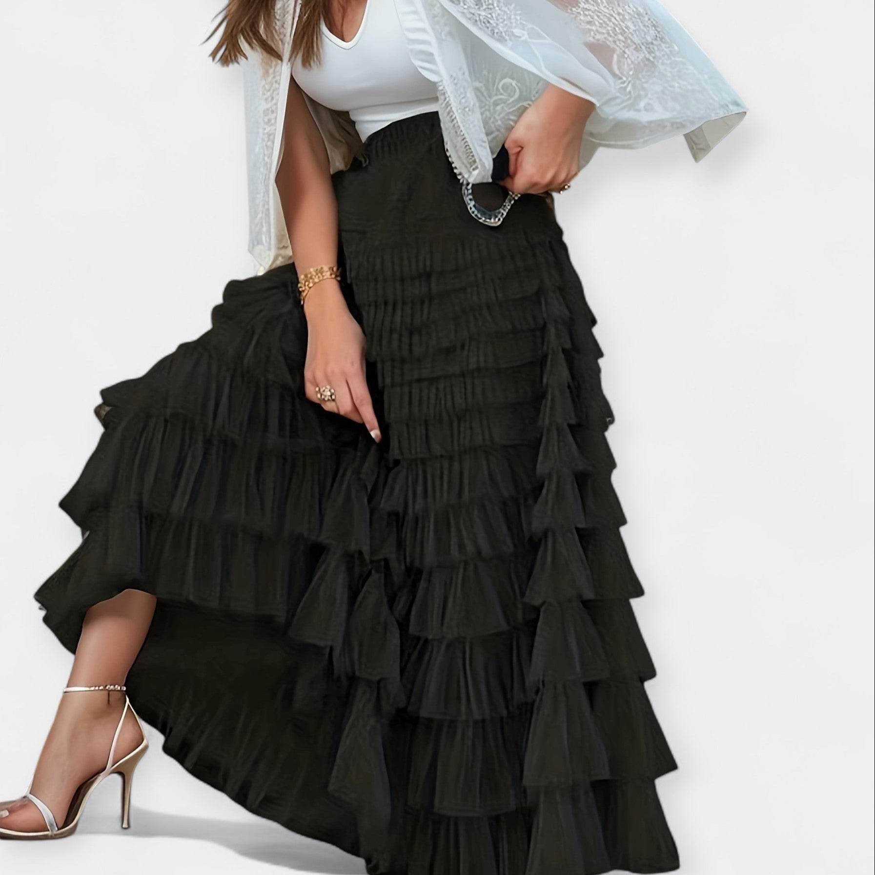 Kristýna - Elegancka spódnica z dekoracyjnym tiulem