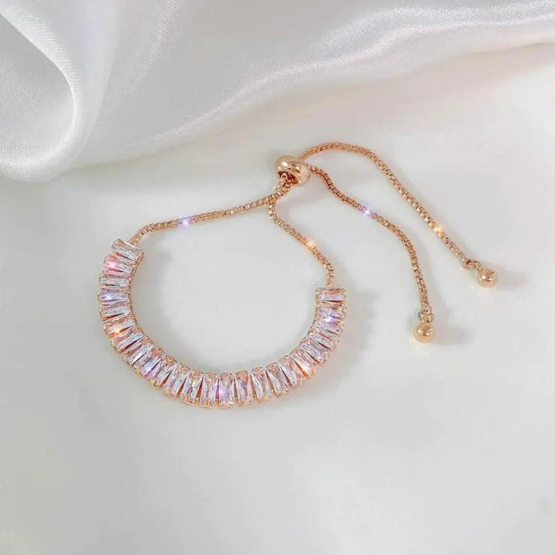 Regulowany Bracelet z Cyrkonią w Złocie i Srebrze