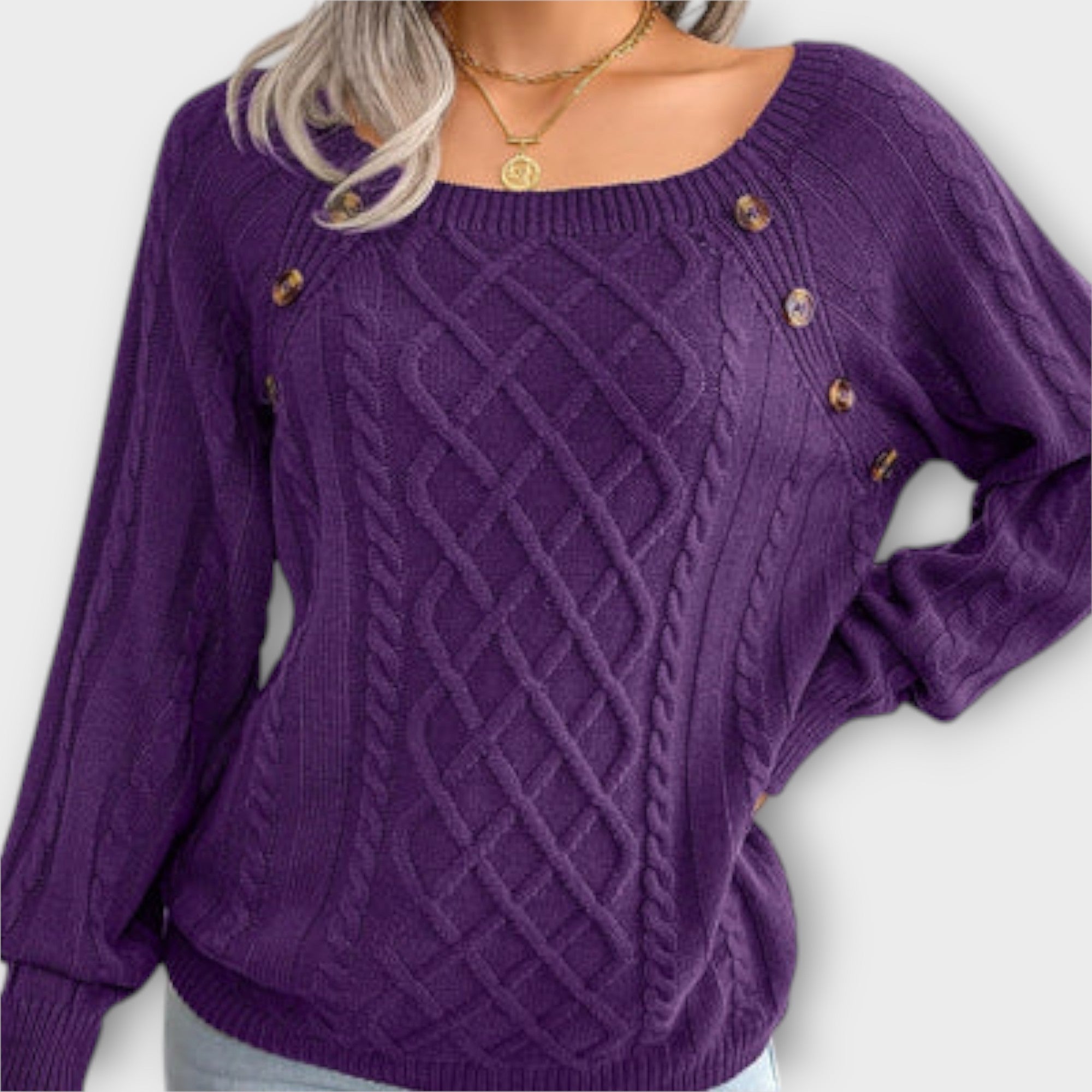 Maria – Sweter z Guzikam