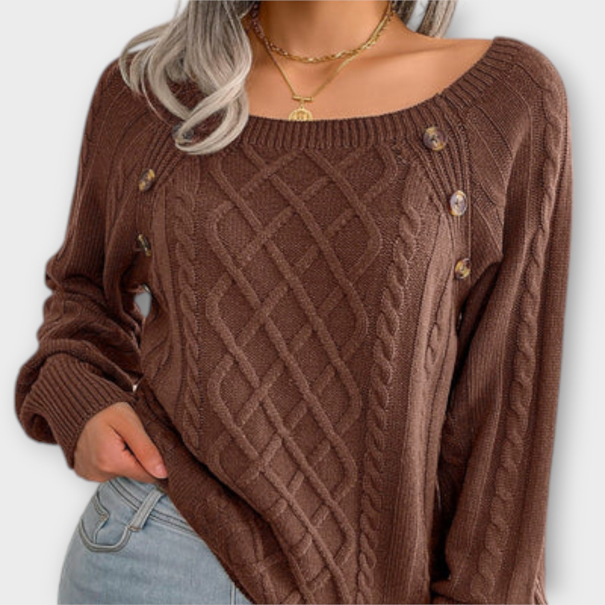 Maria – Sweter z Guzikam
