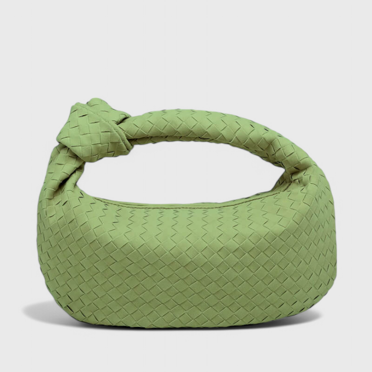 Lila Średnia Torebka Woven z Detalem Węzła