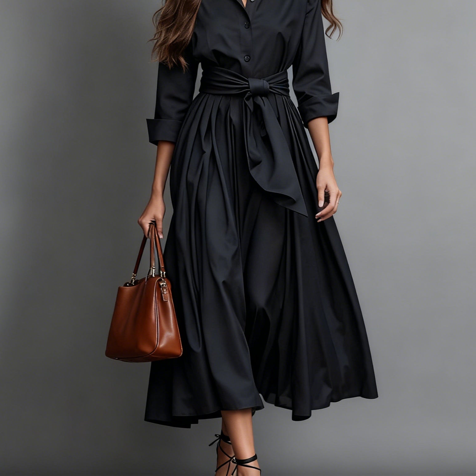 Kasia | Elegancka Sukienka Maxi z Detalem Wstążki