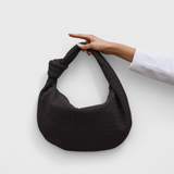 Lila Średnia Torebka Woven z Detalem Węzła